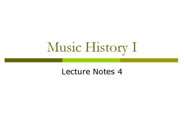 Music History I
