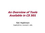 An Overview of Tools Available in CS 501