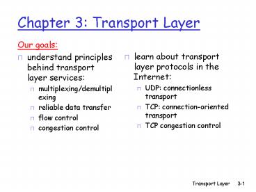Chapter 3: Transport Layer presentation | free to view