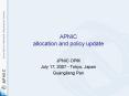 APNIC allocation and policy update PowerPoint PPT Presentation