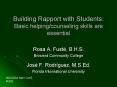 Building Rapport with Students: Basic helpingcounseling skills are essential PowerPoint PPT Presentation