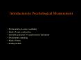 Introduction to Psychological Measurement PowerPoint PPT Presentation