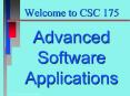 Welcome to CSC 175 PowerPoint PPT Presentation