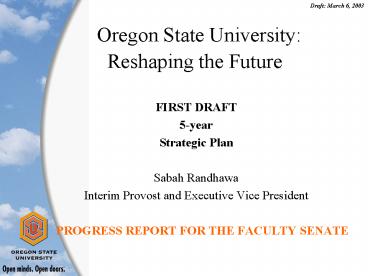 Oregon State University: Reshaping the Future