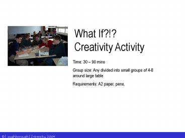 What If Creativity Activity
