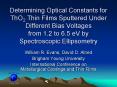 Determining Optical Constants for ThO2 Thin Films Sputtered Under Different Bias Voltages from 1.2 to 6.5 eV by Spectroscopic Ellipsometry PowerPoint PPT Presentation