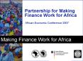 Partnership for Making Finance Work for Africa PowerPoint PPT Presentation