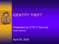 IDENTITY THEFT PowerPoint PPT Presentation