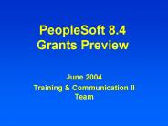 PeopleSoft 8.4 Grants Preview