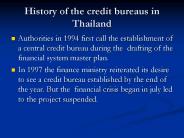 History of the credit bureaus in Thailand