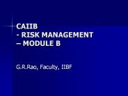 CAIIB - RISK MANAGEMENT 