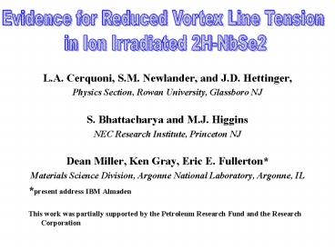 L'A' Cerquoni, S'M' Newlander, and J'D' Hettinger,