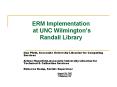 ERM Implementation at UNC Wilmington PowerPoint PPT Presentation