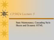 CP3024 Lecture 5
