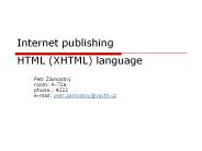 Internet publishing HTML (XHTML) language