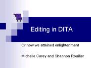 Editing in DITA