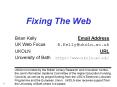 Fixing The Web PowerPoint PPT Presentation
