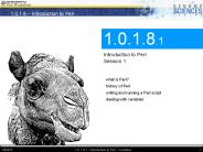 Introduction to Perl