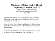 Minimum of Solar Cycle