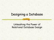 Designing a Database