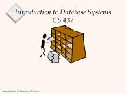 Introduction to Database Systems CS 432