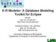 E-R Modeler: A Database Modeling Toolkit for Eclipse