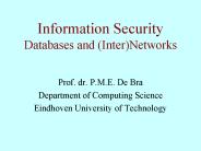 Information Security Databases and (Inter)Networks