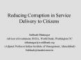Reducing Corruption in Service Delivery to Citizens PowerPoint PPT Presentation