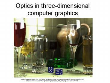 Optics in threedimensional computer graphics