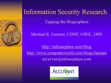 Information Security Research