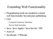 Extending Web Functionality