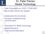 Dr. Peter Parnes Media Technology
