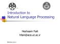 Introduction to Natural Language Processing PowerPoint PPT Presentation
