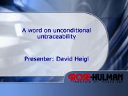 A word on unconditional untraceability