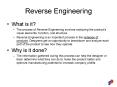 Reverse Engineering PowerPoint PPT Presentation