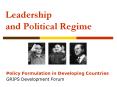 Leadership and Political Regime PowerPoint PPT Presentation