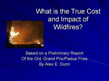 What is the True Cost and Impact of Wildfires