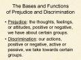 The Bases and Functions of Prejudice and Discrimination PowerPoint PPT Presentation