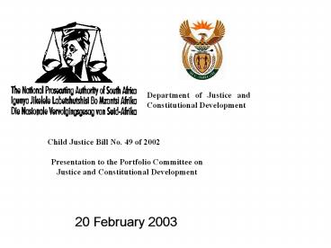 Justice and Constitutional Development National Prosecution Authority