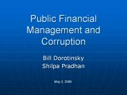 Public Financial Management and Corruption
