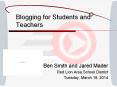 Blogging for Students and Teachers PowerPoint PPT Presentation