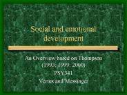 Social and emotional development