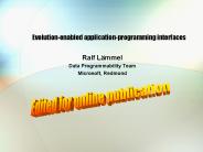 Evolutionenabled applicationprogramming interfaces