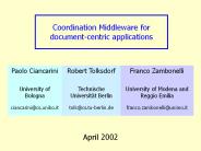 Coordination Middleware for document-centric applications