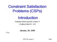 Constraint Satisfaction Problems (CSPs)
