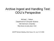 Archive Ingest and Handling Test: ODU