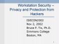 Workstation Security Privacy and Protection from Hackers PowerPoint PPT Presentation