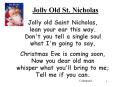 Jolly Old St. Nicholas PowerPoint PPT Presentation