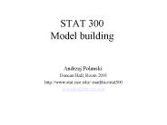 STAT 300 Model building