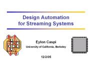 Design Automation for Streaming Systems